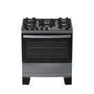 Fogão 5 Bocas Atlas Agile Up Glass Automático Mesa De Vidro Titanium Bivolt