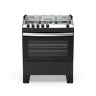 Fogão 5 Bocas Atlas Automático Milão Fast Mesa de Inox Preto