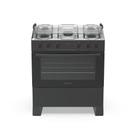 Fogão 5 Bocas Atlas Automático Milão Plus Mesa de Inox Preto