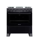 Fogão 5 bocas Atlas Mônaco Plus Preto com Acendimento Automático e Mesa Inox
