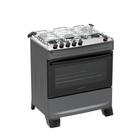 Fogão 5 Bocas Atlas Mônaco Top Com Mesa De Inox Gás Bivolt Titanium