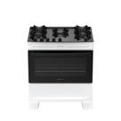 Fogão 5 Bocas Atlas Mônaco Top Glass Automático Mesa De Vidro Branco Bivolt