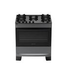 Fogão 5 Bocas Atlas Mônaco Top Glass Automático Mesa De Vidro Titanium Bivolt