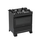 Fogão 5 Bocas Atlas Mônaco Top Glass Mesa De Vidro Bivolt Preto