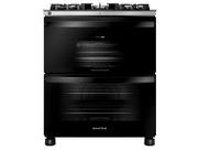 Fogão 5 Bocas Brastemp Preto Duplo Forno BFD5LAE