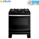 Fogão 5 Bocas Com Mesa de Vidro Atlas Agile Up Glass Luz De Forno Bivolt