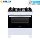 Fogão 5 Bocas Com Mesa de Vidro Atlas Mônaco Top Glass Bivolt