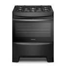 Fogão 5 Bocas Continental Preto Mesa de Vidro, Forno Eco Turbo e Tripla Chama (FC5GB)