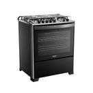 Fogão 5 Bocas Dako Magister Grill Preto com Mesa Inox Bivolt