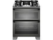 Fogão 5 bocas Electrolux Cinza Expert Função Air Fryer, 2 Fornos, Grill e Timer (FE5AD)