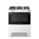 Fogão 5 Bocas Esmaltec Ideal Master Limpa Fácil Branco Inox Bivolt - T5ITB