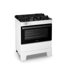 Fogão 5 Bocas Esmaltec Ideal Top Glass Limpa Fácil Branco Bivolt - T5VAB