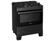 Fogão 5 Bocas Esmaltec Preto Mesa de Vidro Esmaltec Ideal Top Glass