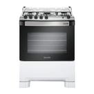 Fogão 5 Bocas Mueller Decorato Branco com Mesa de Inox Bivolt Fogão 5 Bocas Mueller Decorato Branco com Mesa de Inox Bivolt