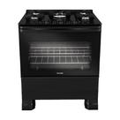 Fogão 5 Bocas Mueller MFV5BF Mesa de Vidro Preto Fosco Bivolt