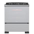 Fogão 5 Bocas Preto Frente Vidro Espelhado e Timer Digital Dako Diplomata Glass Grill Style Bivolt