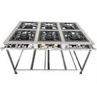 Fogao 6 Bocas 40X40 Gold Cfzg-166 Inox Gas Glp Baixa Pressao Perfil 10Cm De Pe - Cefaz