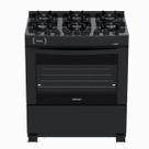 Fogao 6 Bocas Venax Delplus Vitreo Bl Preto Fosco Gas Glp