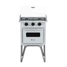 Fogao a Gas 2 Bocas com Forno Venax Gemini Tampa de Vidro Branco