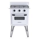 Fogao a Gas 2 Bocas com Forno Venax Gemini Vetro Branco