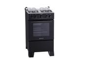 Fogão a Gás 4 Bocas Atlas Mônaco Plus Acendimento Automático Bivolt e Forno Limpa Fácil 50l - Preto