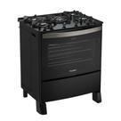 Fogão a Gás 5 Bocas Automático Esmeralda Glass Preto Mesa de Vidro - Esmaltec