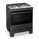 Fogão a Gás 5 Bocas Automático Ideal Super Preto Mesa Inox F51AP - Esmaltec