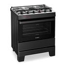 Fogão a Gás 5 Bocas Automático Ideal Top Preto Mesa Inox T5IAP - Esmaltec