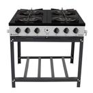Fogão a Gás Bravo 4 Bocas Sem Forno e Sem Espera p/ Forno BR4B Cinza - Venâncio