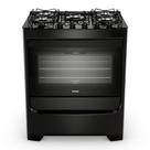 Fogão à Gás Consul, 5 Bocas, Mesa de Vidro, Preto - CFS5VBE Fogão à Gás Consul, 5 Bocas, Mesa de Vidro, Preto - CFS5VBE