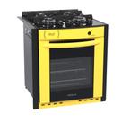 Fogao a Gas de Embutir 4 Bocas Venax Gaudi Prisma Vitreo Amarelo