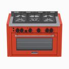 Fogao a Gas de Embutir 5 Bocas Venax Temis Vermelho