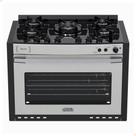 Fogão A Gás De Embutir Gaudi Platinum Vitreo 5 Queimadores Inox Glp 220V 22232
