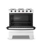 Fogão A Gás Esmaltec Ideal Pop 5 Bocas Com Forno 50L Branco E Mesa Inox Limpa Fácil
