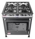Fogão a Gás Industrial Conjugado Standard 4 Bocas Baixa Pressão 30x30 com Forno Porta Vidro P5 MR.Fogões 402003