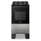 Fogão a Gás Mesa de Vidro Forno 50L Limpa Fácil e Acendimento Automático Esmaltec IDEAL Master Glass T4VFI Cor Inox 4 bocas Bivolt