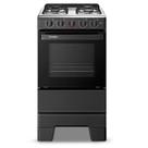 Fogão a Gás Mesa Inox e Forno 50L Limpa Fácil Esmaltec IDEAL POP F4ISP Cor Preto 4 bocas