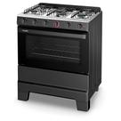 Fogão a Gás Mesa Inox Super Chama Forno 84L Limpa Fácil e Acendimento Automático IDEAL Super F5IAP Cor Preto 5 bocas Bivolt