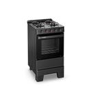 Fogão a Gás Mesa Vidro e Forno 50L Limpa Fácil Esmaltec IDEAL Super Glass Preto 4 bocas Bivolt