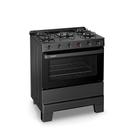Fogão a Gás Mesa Vidro e Forno 84L Limpa Fácil Esmaltec IDEAL Super Glass Preto 5 bocas Bivolt
