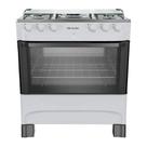 Fogão à Gás Mueller MFI5BB 5B Mesa Inox Forno 81,6L Branco-Bivolt