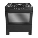 Fogão a Gás Mueller MFV5BB 5 Bocas Preto Fosco Mesa de Vidro - Bivolt