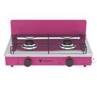 Fogao a Gas Portatil 2 Bocas Venax Flamalar Vetro Pink