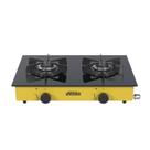 Fogao a Gas Portatil 2 Bocas Venax Flamalar Vitreo Amarelo