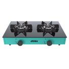 Fogao a Gas Portatil 2 Bocas Venax Flamalar Vitreo Verde