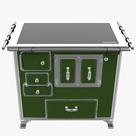 Fogão a Lenha Tradicional Venâncio Gab Nº2 Vitrocerâmico Verde s/ Tampa Porta Dupla Direito - 35948