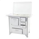 Fogão a Lenha Tradicional Venâncio N1 Branco Com Tampa Gabinete Esquerdo