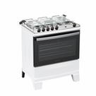 Fogão Atlas Agile New mesa de inox 5 bocas automático 82 litros Branco