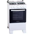 Fogão Atlas Coliseum Plus 4 Bocas Acendimento Manual Mesa de Inox Forno 50L