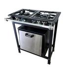 Fogão Baixa Pressão 2 Bocas Alcazon com Forno 60 Litros Tampa Inox ACZ-002+ACZF-001 Fogão Baixa Pressão 2 Bocas Alcazon com Forno 60 Litros Tampa Inox ACZ-002+ACZF-001